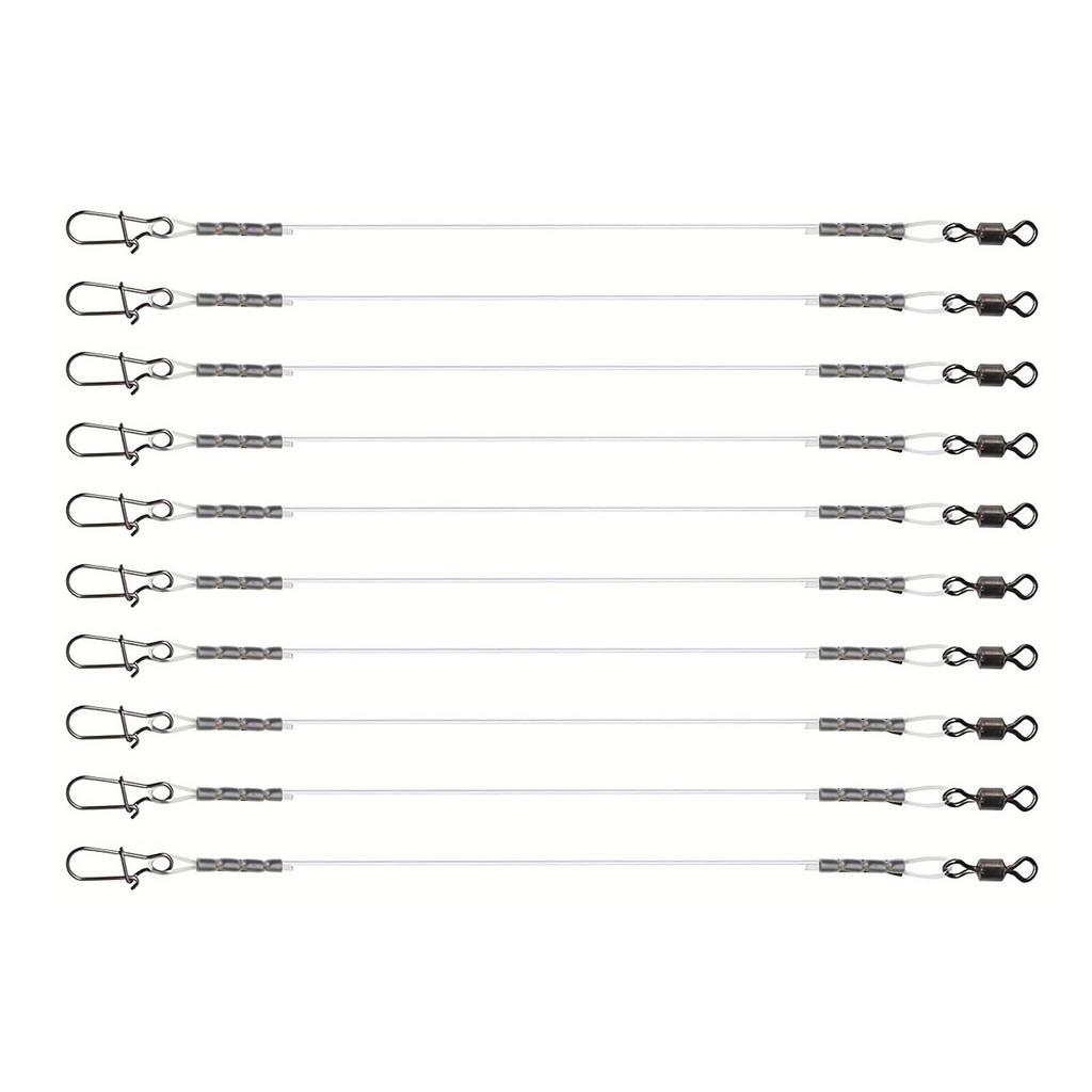 Набор флюорокарбоновых поводков для морской и пресноводной рыбалки. Поводковая леска с вертлюжком и застежкой. Флюорокарбоновые рыболовные поводки