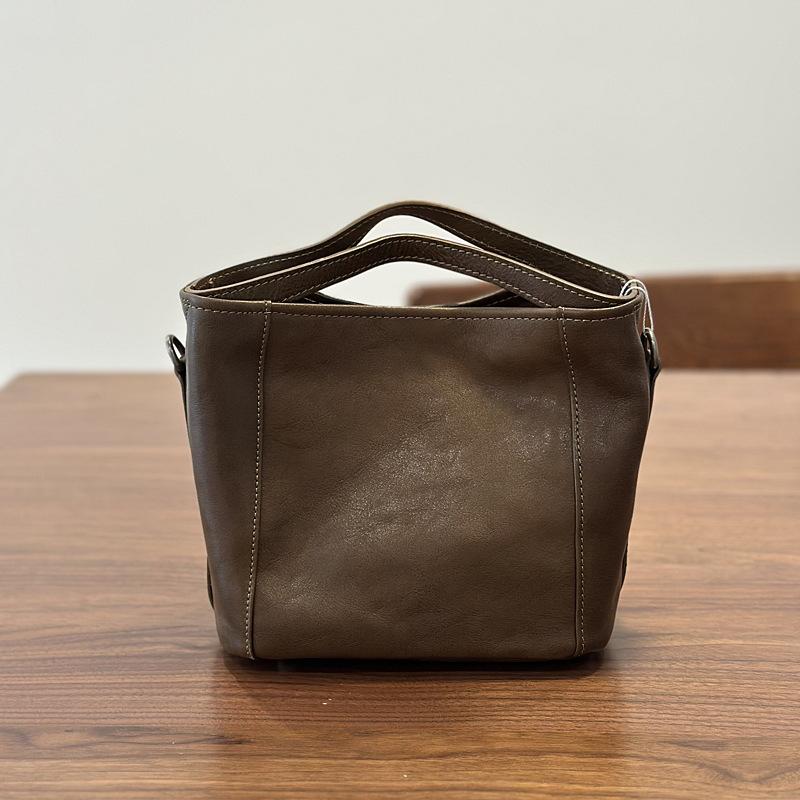 Johnature Сумка-ведро из натуральной кожи, повседневная однотонная женская сумочка, универсальная сумка через плечо