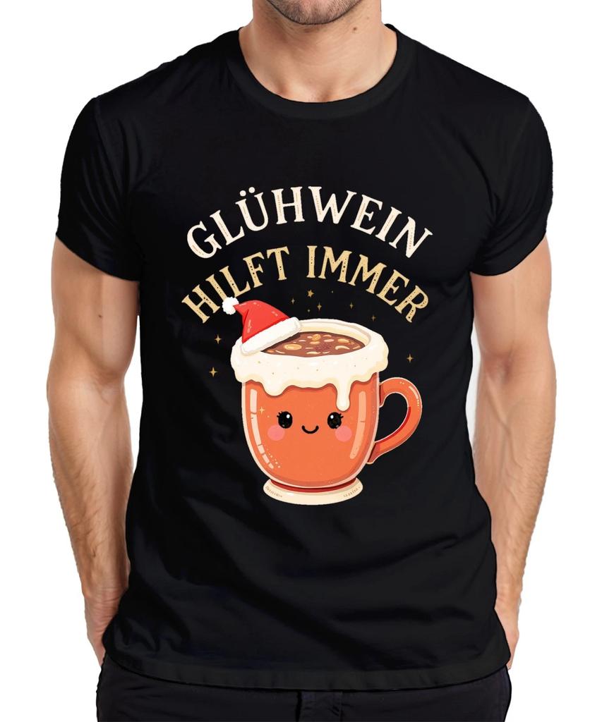 Mulled Wine Always Helps Mug Christmas Kawaii Gift Funny Mens T-Shirt-