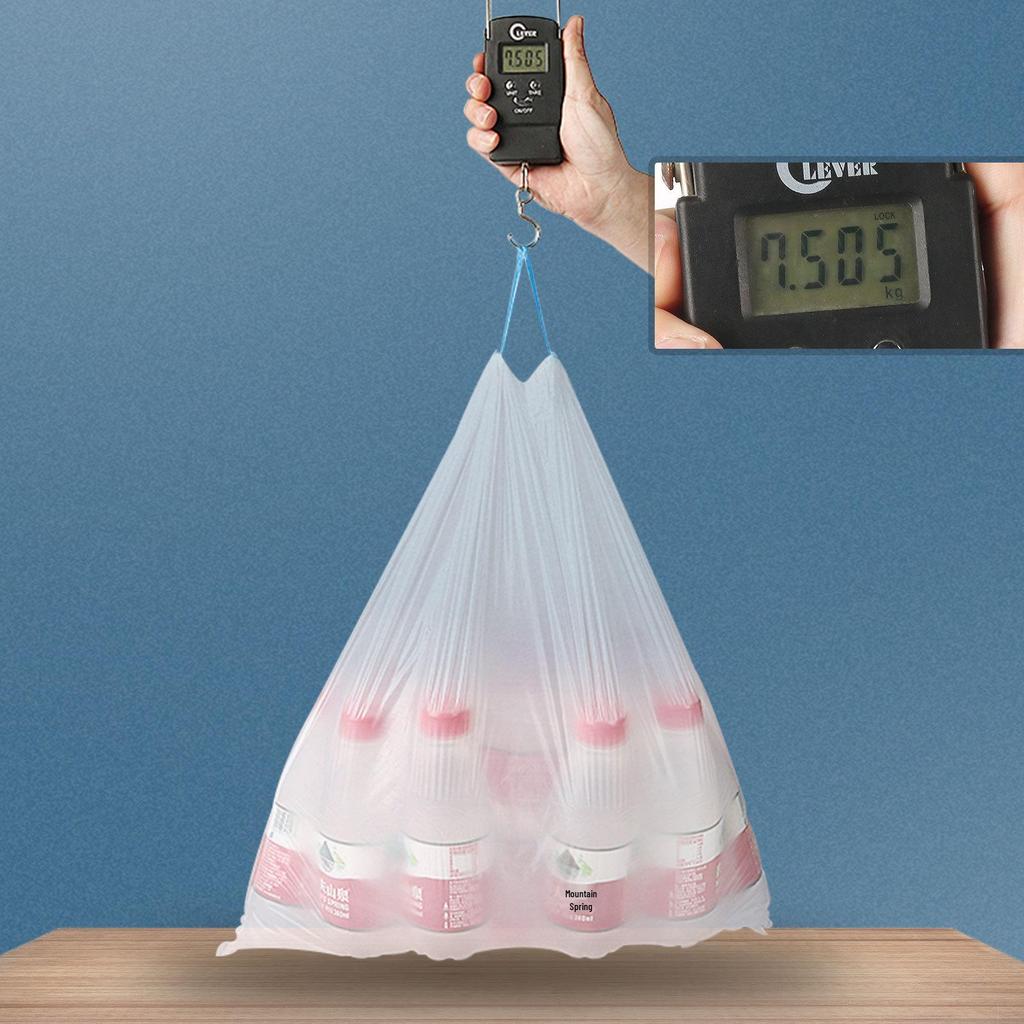 Drawstring Garbage Bags for Kitchen, Hotel, and Household Use - Portable and Thickened for Waste Classification