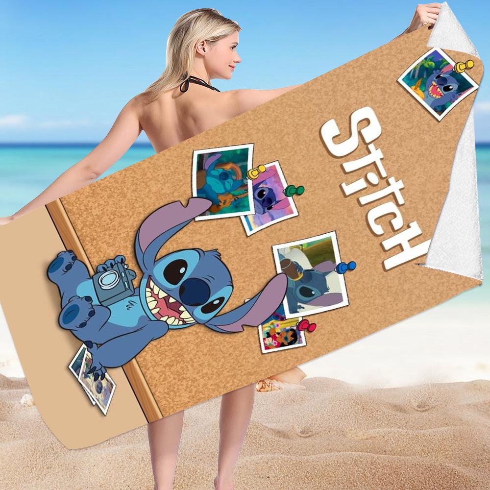 Stitch Zai Animation Beach Towel Microfiber Double-Sided Fleece Beach Towel Bath Towel Variety Square Towel Beach Towel