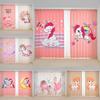 2pc Cartoon Pink Unicorn Instagram Cute Children's Room Girls Bedroom Semi-blackout Custom Kitchen Living Room Curtain Cortinas