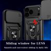 Чехол для телефона iPhone 17 Air 16E 15 14 Plus 13 12 11 Pro Max Военного класса с выдвижной крышкой камеры, Магнитным держателем, Броней, Ударопрочный