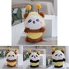 Delightful Panda Bee Plush Keychain In Various Colors Perfect For Creative Gifts 13cm