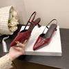 Spring and Summer New Women's Shoes Pointed High Heels Sandals Bag Head Empty Fashion Thin Heels Low Heels Single Shoes