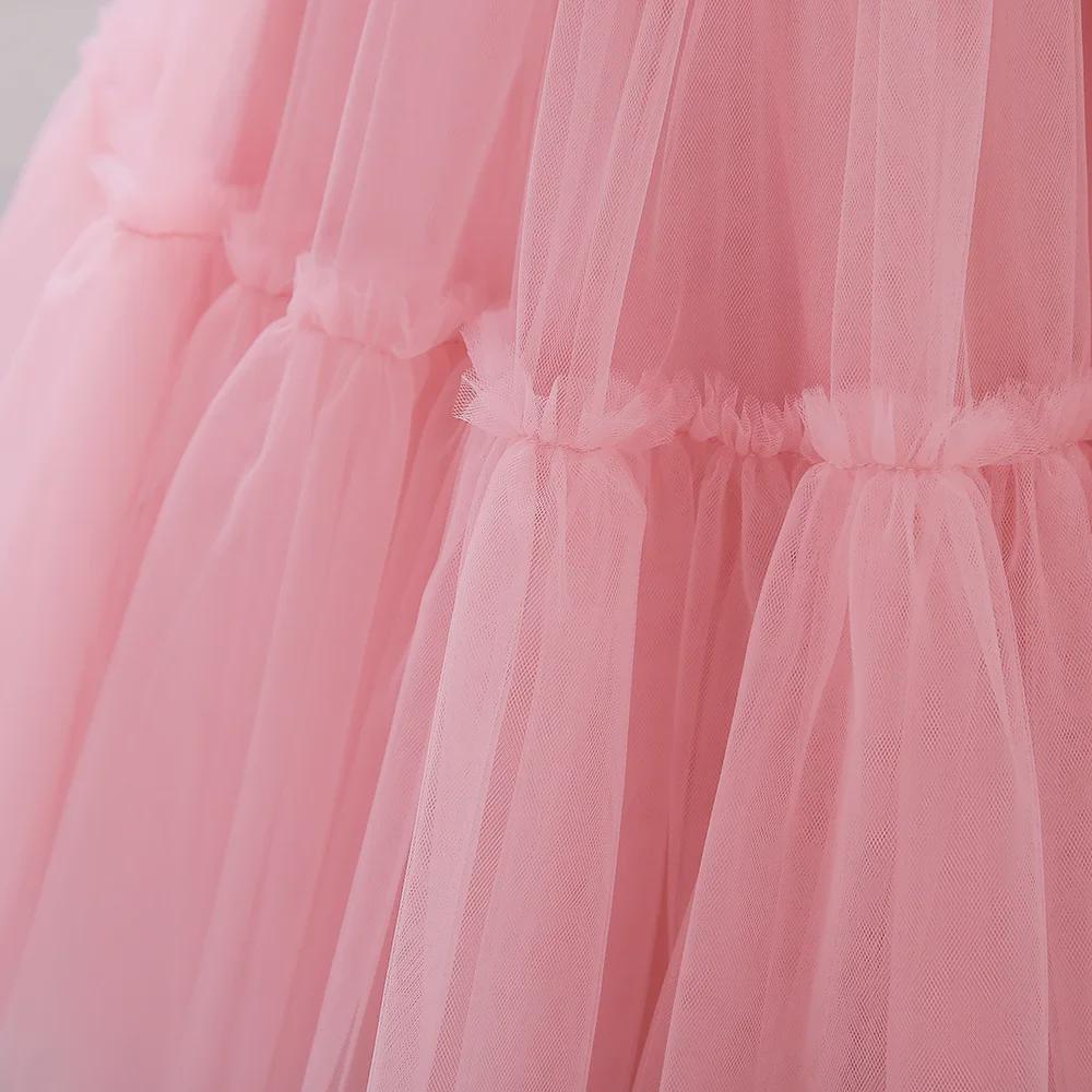 Новое пышное сетчатое платье принцессы на день рождения для девочек - европейский и американский стиль