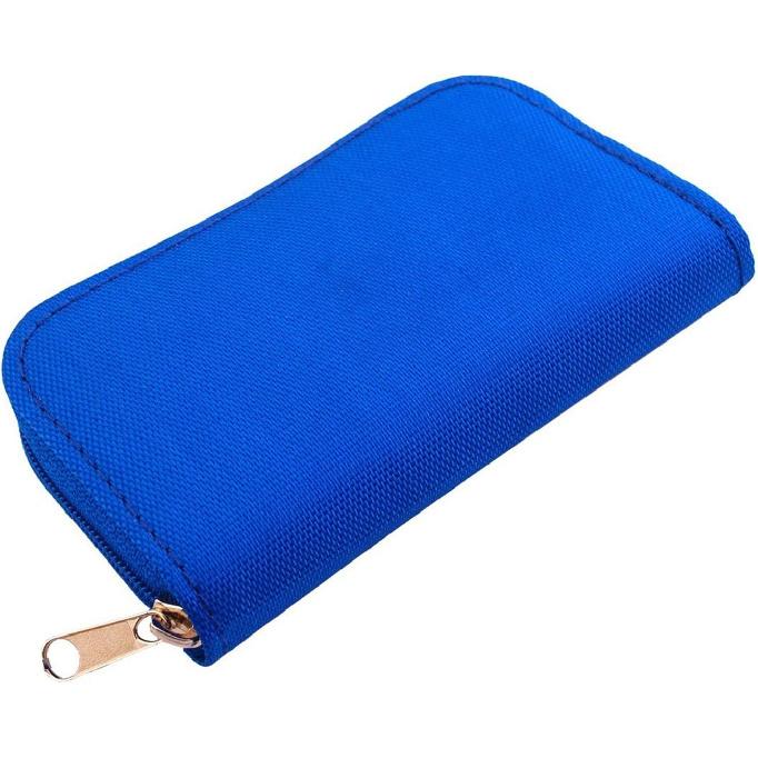 Memory Card Case - Carrying Case Suitable for Micro SD, Mini SD and 4X CF, Card Holder Bag Wallet for Media Storage Organization (Blue)