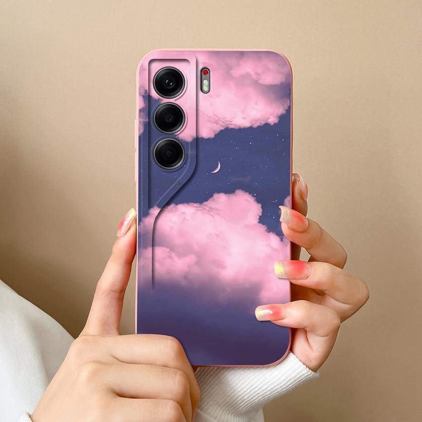 For Tecno Camon 40 Pro Spack 30 Pova 6 Neo Phone Case Pretty Starry Sky Cat Pattern Liquid Silicone Advanced Dustproof Protective Shell For Tecno Capa