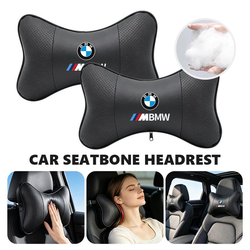 OOYR4 Car Neck Pillow Seat Headrest Protective Pad Head Lumbar Support For BMW M 1 3 4 5 6 7 Series M3 M6 F01 F02E34 E36 E70 F10 X6 X1