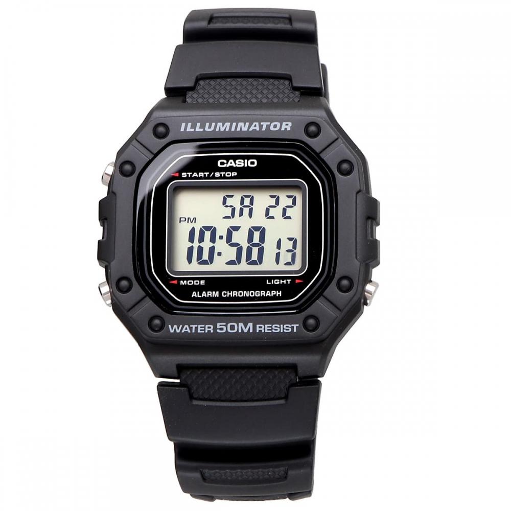 Casio CASIO Стандартные цифровые часы W-218H-1AV Casio BOX Мужские дешевые Casio Chipkashi Черные