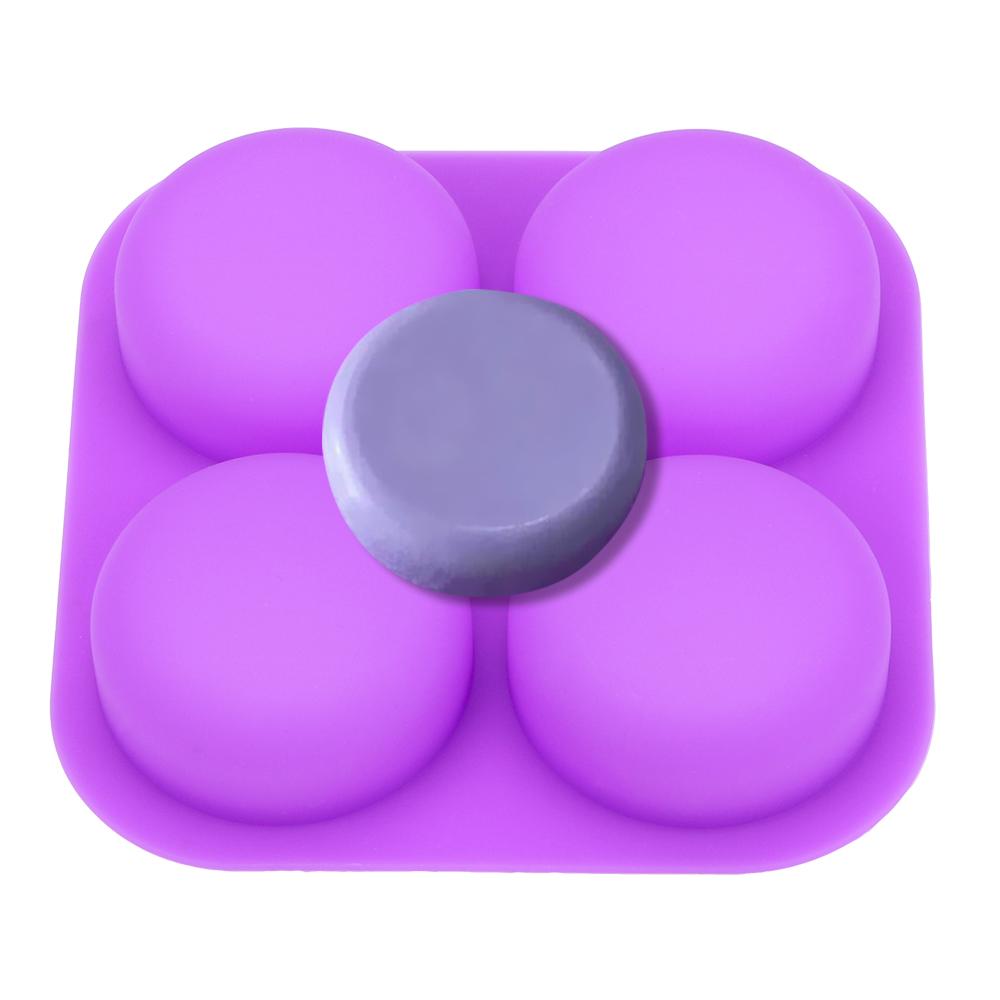 Круглые формы для мыла, инструменты для украшения торта, многоразовые силиконовые формы для мыла с 4 полостями, поднос для мыла своими руками, ручная работа