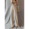 Ice Silk Wide-legged Pant Women's Summer High-waisted Drape Cool Dragging Straight Trousers Casual Thin Sun Trousers