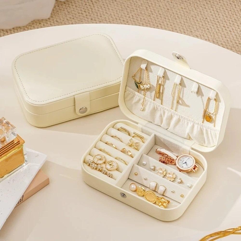 Mini Jewelry Storage Box Square Earring Organizer Simple Necklace Ring Case Outdoor