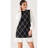 Women's Smoke Collar and Frill Patterned Dress