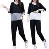 2 шт./компл., женская футболка, комплект брюк, спортивный наряд, цветной блок, круглый вырез, топ с половиной рукавом, эластичный пояс, длинные брюки, повседневный комплект брюк с верхом для поездок на работу
