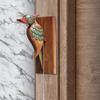 Деревянный дверной звонок в виде дятла, интересное украшение для дома, подвижный бионический дверной звонок в виде дятла