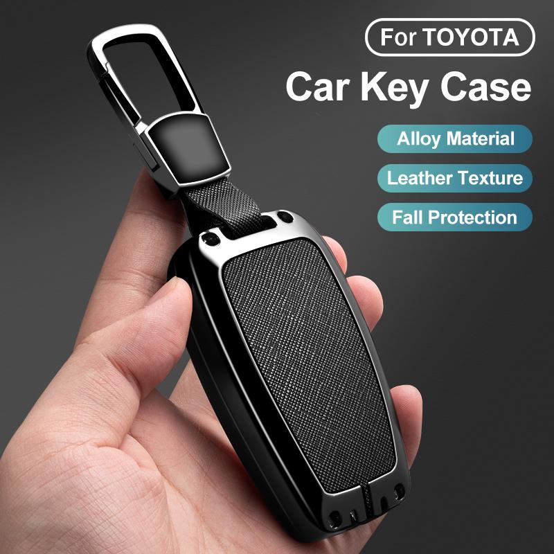 Zinc Alloy Car Smart Key Case Cover Keychain for Toyota Avalon Camry RAV4 Prius CHR C-HR Corolla Land Cruiser Prado Accessorie