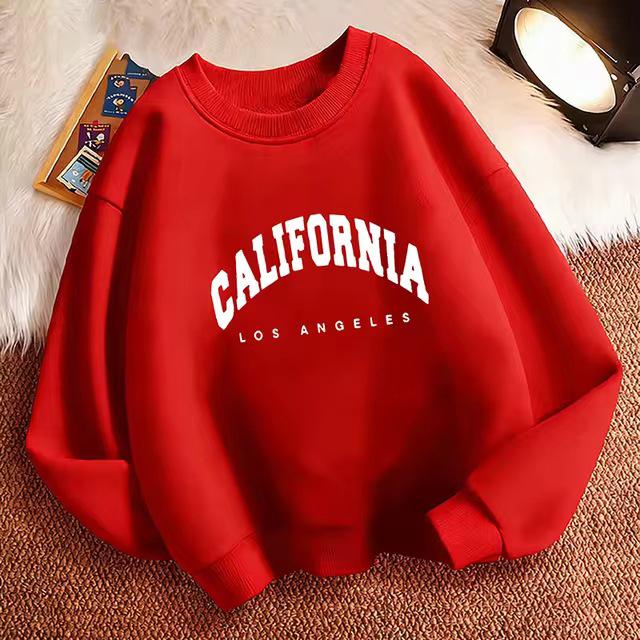 Худи с круглым вырезом для детей California LA Letter Sportswear - Повседневный модный пуловер для мальчиков