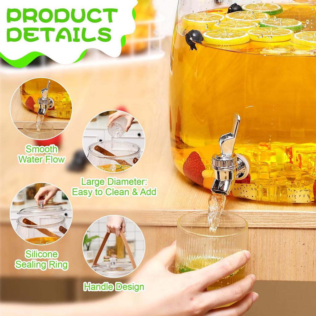 Контейнер-диспенсер для напитков с краном и ручкой, герметичный, диспенсеры для ледяного сока, лимонада, напитков для вечеринок