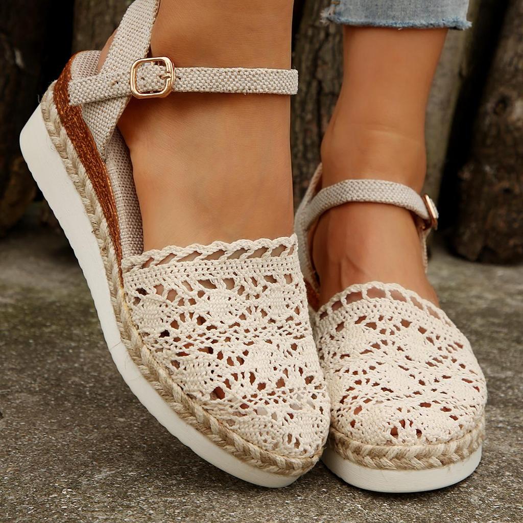 Women's Canvas Wedge Sandals Espadrilles Platform Summer New Fashion Casual Comfortable Shoes