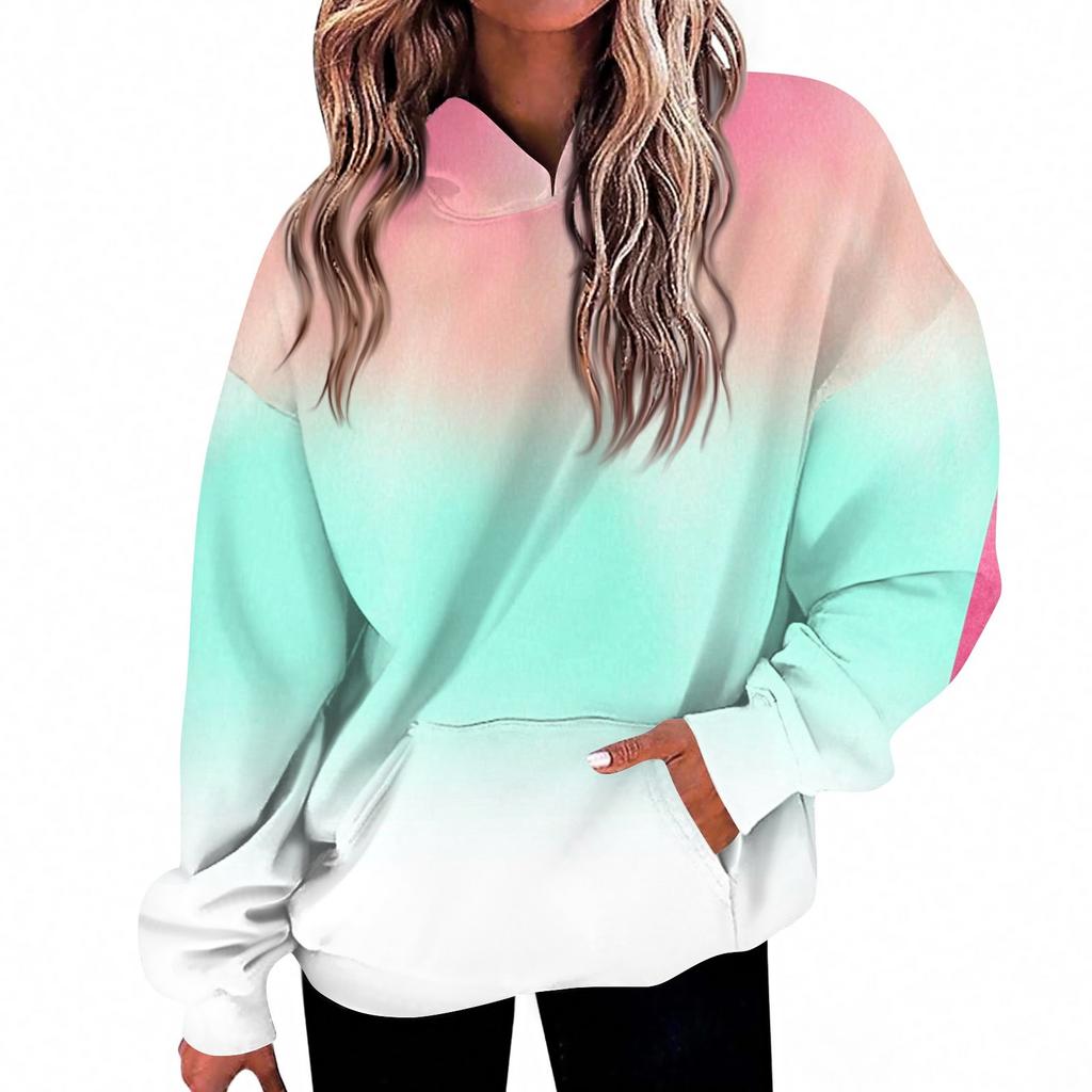 Женская мода Повседневный топ с V-образным вырезом и длинными рукавами с принтом