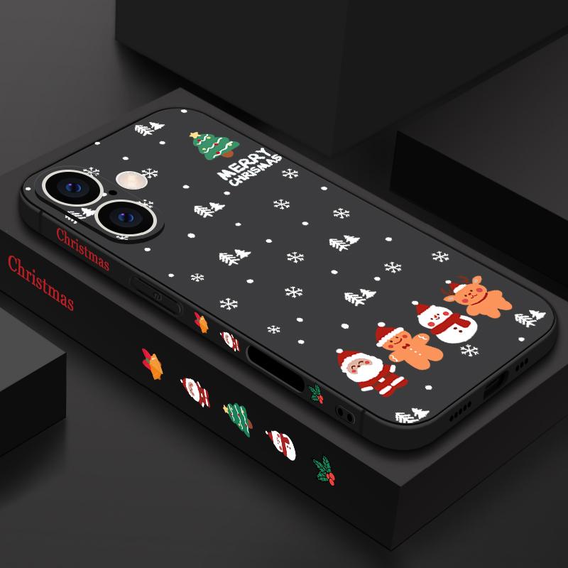 Матовый чехол-шнурок с рождественским узором для iPhone 16 Pro 15 14 Plus 13 12 Mini 11 Pro Max Xr Xs 7 8 Se мягкий тонкий чехол из ТПУ