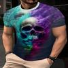 Summer Loose Short Sleeve Men Fashion 3d Printed T-shirt Round Neck Fashion Tops