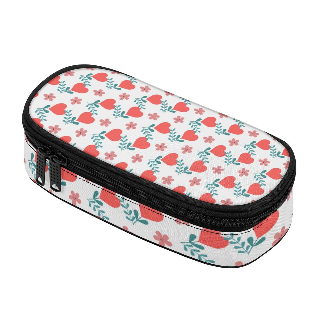 School Pencil Case Compact Shape 300D Polyester Smooth Zipper with Mesh Pocket Removable Divider and Pen Slots for Classroom Use