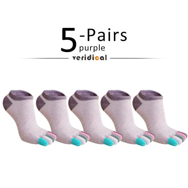 5 Pairs Toes socks No Show Pure Cotton Colorful Shallow Mouth Casual Soft Breathable,Deodorant,Invisible 5 Finger Harajuku Socks