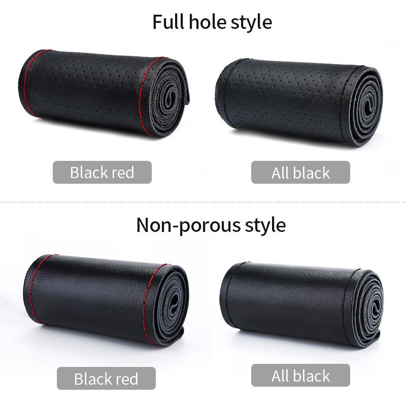 38 см верхний чехол на руль из натуральной кожи, дышащий дизайн/автомобильный чехол с оплеткой на руль, подходит для автомобиля