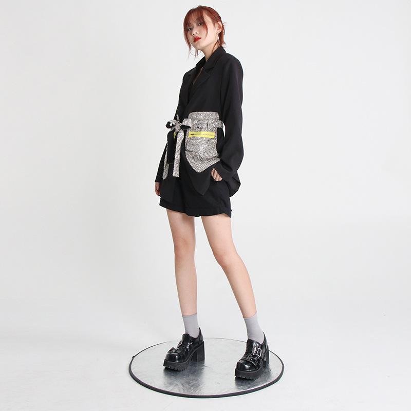 Women's Casual Suit Jacket French Court Style 2023 Autumn V-neck Design Chic Loose Mid-length Luxury Elegant Women's Blazers