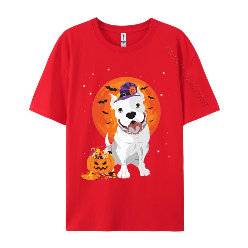 Pitbull Halloween Costume Pumpkin T Shirts Print Tee Shirts Men Casual Plus Size Oversize Printed Tshirt