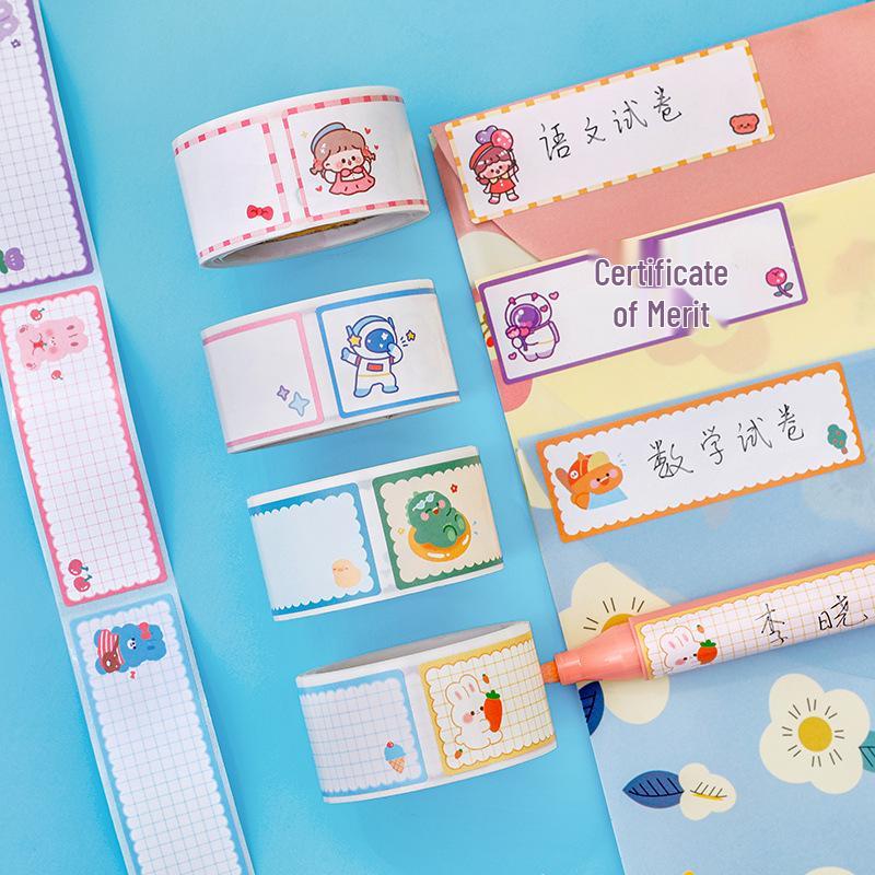 Мультяшные наклейки с именами: Износостойкие, не оставляющие следов этикетки для бутылок с водой, журналов и многого другого - Идеально подходят для студентов и детсадовцев