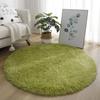 Nordic Solid Color Round Silk Wool Plush Carpet for Bedroom and Home
