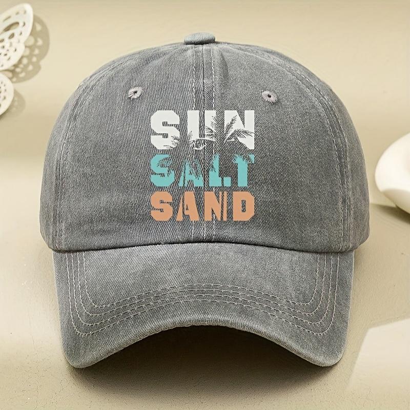 Retro Coconut Print Washed Baseball Cap Women's New Outdoor Peaked Cap Party Hip Hop Trucker Cap