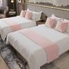 Business Bed End Towel High-end Modern Chinese Style Hotel Beds Flag Homestay Simple German Velvet Bed Table Runner