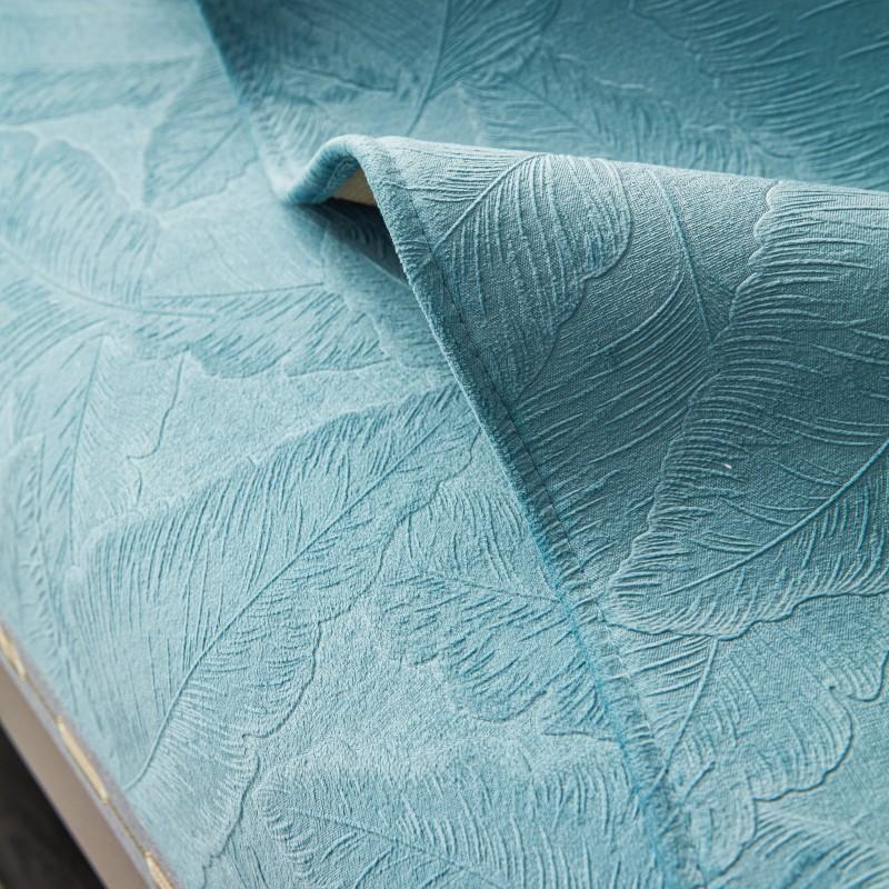 Four Seasons Universal Velvet Embossed Leaf Pattern Sofa Cushion Modern Simple Color Matching Non-Slip Sofa Cushion Towel