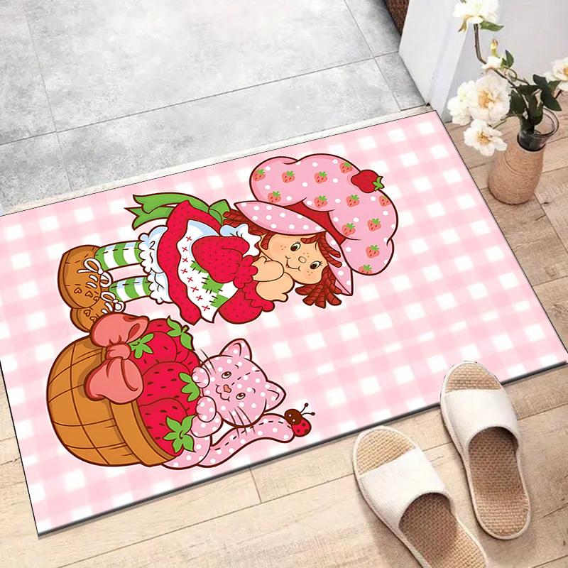 1pc Strawberry Princess6 Design Printed Area Rug Carpet for Bedroom Living Room Home Decor Rugs Mat Non Slip Mat Rug for Bedside