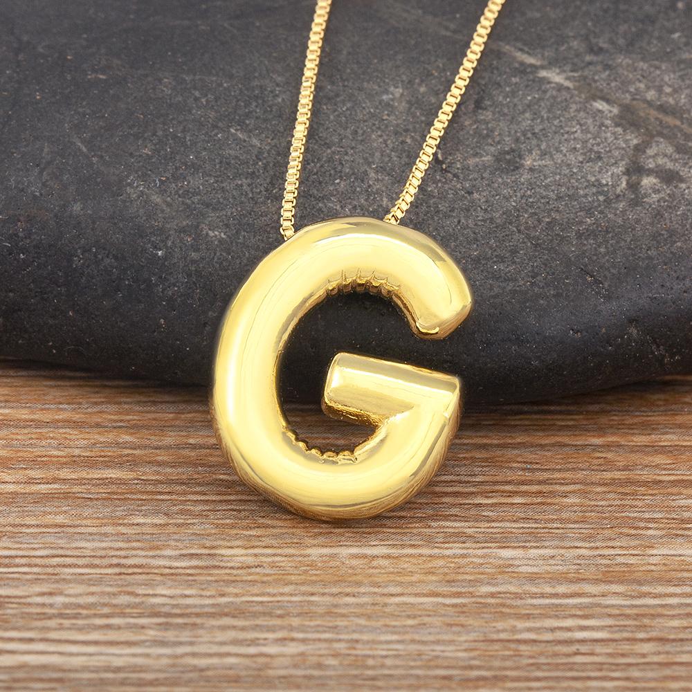 Nidin New Retro Punk Style Copper A-Z Letters Pendant Necklace Initials Alphabet For Women Vintage Name Jewelry Daily Party Gift