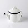 Pearl Metal Teapot, White, 580ml, with Enamel Tea Strainer, Just the Right Size, HB-4414