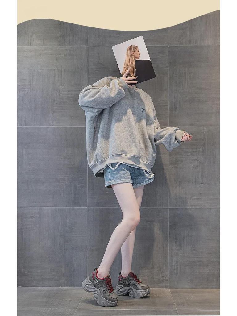 Женские туфли Dad Shoes из натуральной кожи на толстой подошве, визуально увеличивающие рост, универсальные повседневные кроссовки на весну/осень, мода 2025 года.