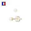 Compagnie Générale Des Perles - Genuine Cultured Pearl Earrings 4-5 Mm 18 Cts Yellow Gold Safety System - Women's Jewelry
