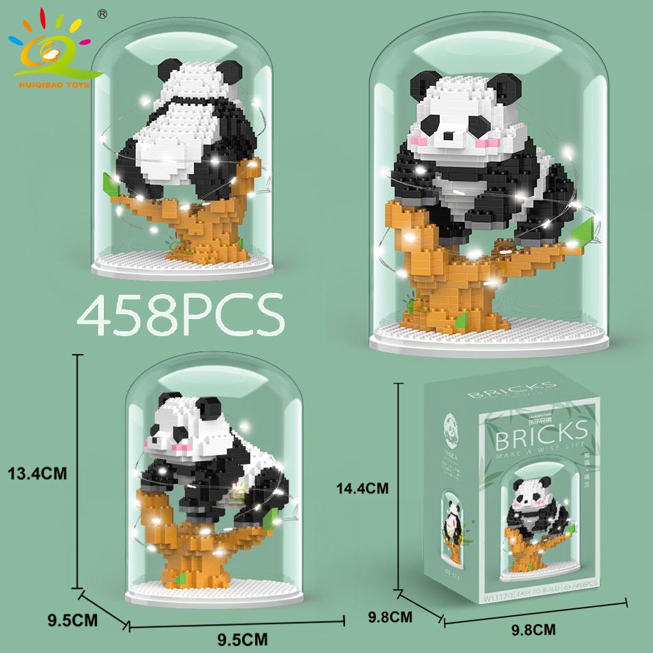 Non-Toxic Mini Cute Panda Micro Building Blocks 3D Diamond Model Animals Bricks Diy City Construction Toys For Children Kids Gift