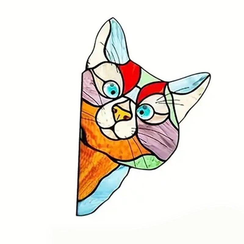 Кошка подглядывает, самоклеящиеся наклейки на стекло, водонепроницаемые, влагостойкие, стеклянные наклейки для спальни, гостиной, украшения окна автомобиля