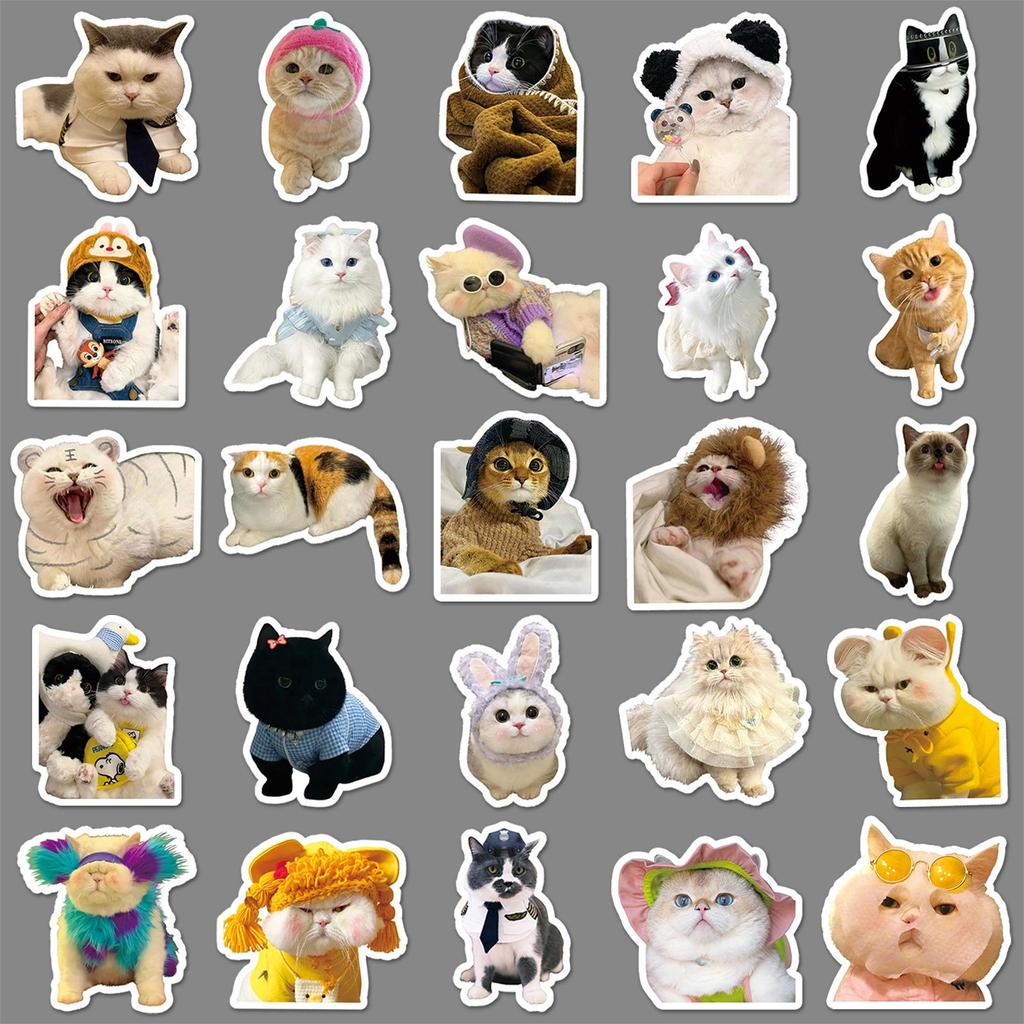 100 Cute Kitten Cartoon Stickers: Decorate Cups, Phone Cases, Guitars & More