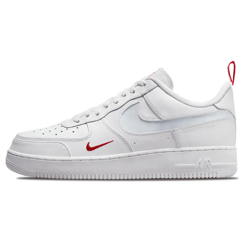 Nike Air Force 1 Low Reflective Swoosh White University Red Sneakers DO6709-100