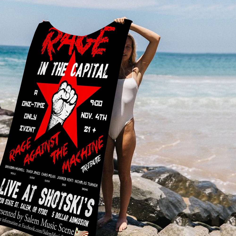 Rock Band Rage Against The Machine Аниме Пляжное Полотенце для Купания Мягкое Впитывающее Салфетка Детские Подарки Для Детей Путешествия Кемпинг