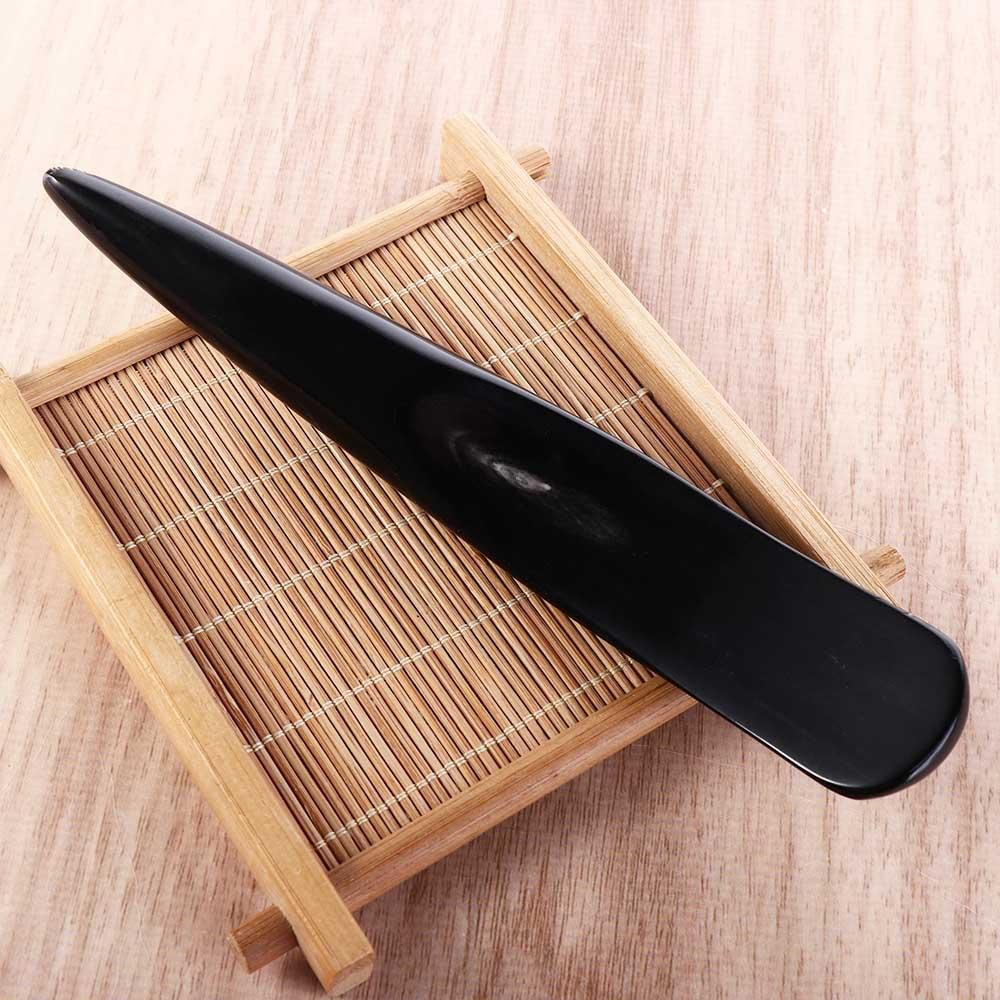 СПА Доска Гуа Ша Рог черного буйвола Инструмент для скребка Рог Палочка для массажа меридианов Салон красоты