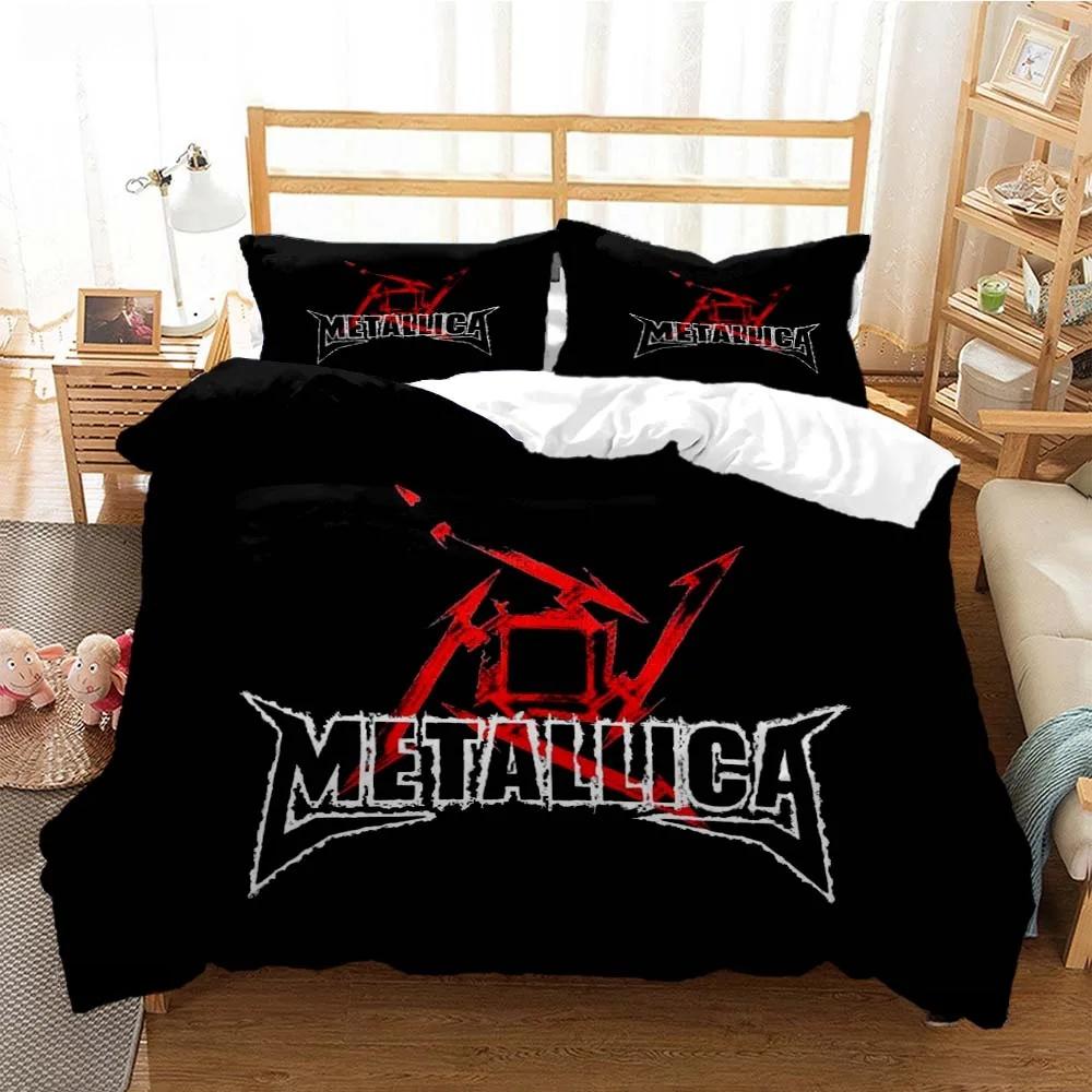 Метал-музыкальная группа MMetallica Коллекция постельного белья Односпальная Двуспальная Полная Королева Королевский Размер Коллекция кроватей Спальня для взрослых и детей Коллекция пододеяльников Домашний текстиль