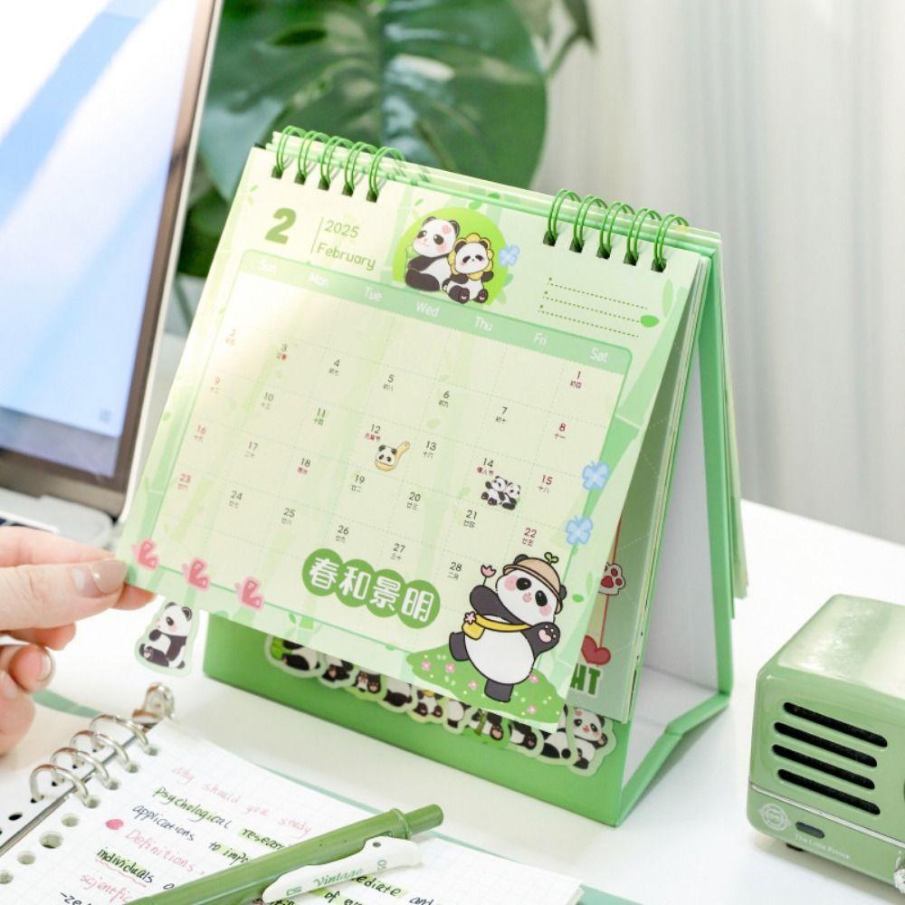 Kalendar Panda Animal Calendar Standing Flip 2025 Calendar Ornaments  Itinerary Record